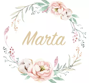Customizable name flower wall sticker - TenStickers
