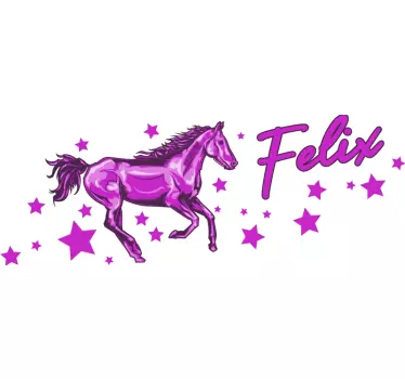 Personalized name and the star horse character wall stickers - TenStickers