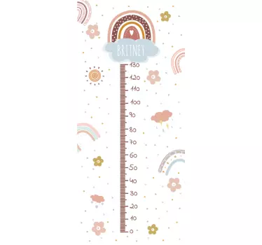 Personalised Flower  height chart sticker - TenStickers
