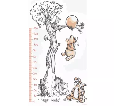 Winnie puh height chart decal - TenStickers