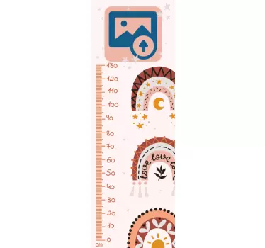 Personalized photos height chart sticker - TenStickers