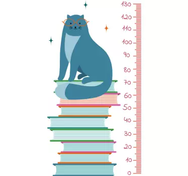 Adorable Cat Growth Chart height chart sticker - TenStickers