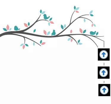 Nature wall sticker birds on branches - TenStickers