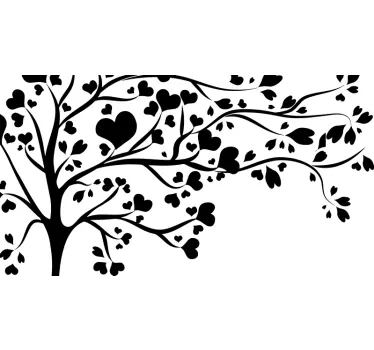 Tree shedding hearts tree wall decal - TenStickers