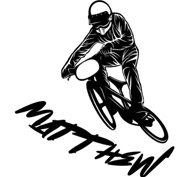 Graffiti Name with Bike urban decal - TenStickers