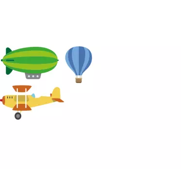 Wall sticker for kids airplane hot air balloon - TenStickers