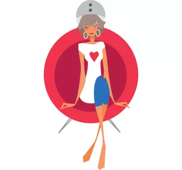 Hair Salon Dryer Sticker - TenStickers