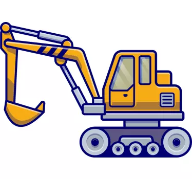 Wall sticker for kids excavator construction truck - TenStickers