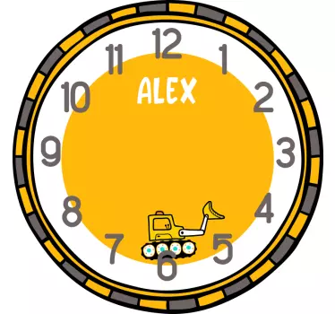 Cycling sticker personalized construction clock - TenStickers