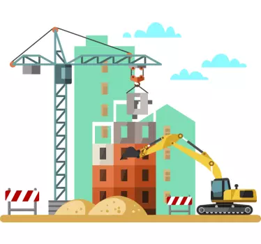 Bagger in construction site Kids Bedroom Wall Sticker - TenStickers