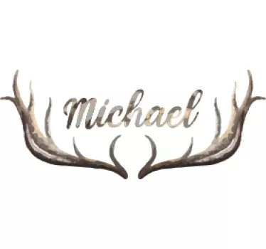 Personalised hunter antlers animal wall decor - TenStickers