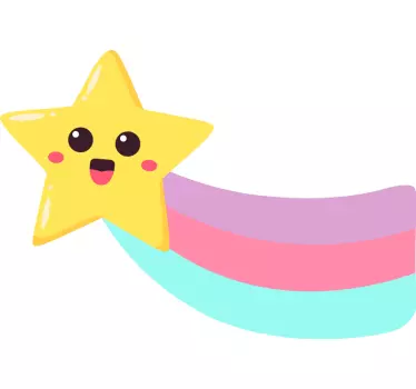Star rainbow cartoon wall sticker - TenStickers
