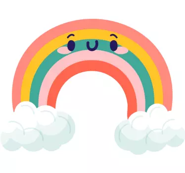 Happy rainbow art wall sticker for kids - TenStickers