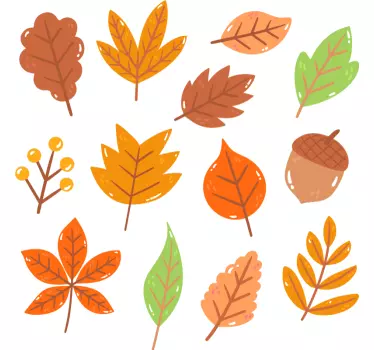 Autumn Leaves plant decals - TenStickers