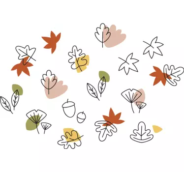 Patterned leaves plant decals - TenStickers