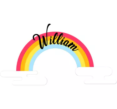 Rainbow personalized wall sticker for kids - TenStickers