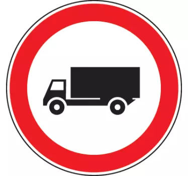Lorry Warning Sign Sticker - TenStickers