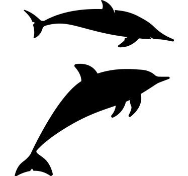 Dolphin  silhouette shower screen sticker - TenStickers