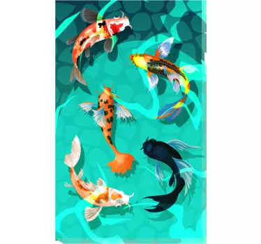 Koi shower sticker - TenStickers