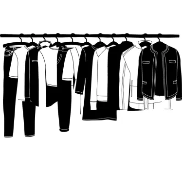 Monocolor clothes hanging Shop Window Decal - TenStickers