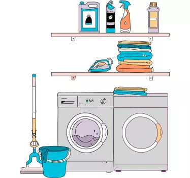 Shop window sticker laundry supplies display - TenStickers