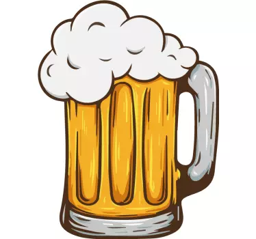 Beer bubbles glass drink wall decal - TenStickers