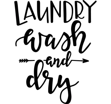 Laundry wash and dry monocolor wall decal for bathroom - TenStickers