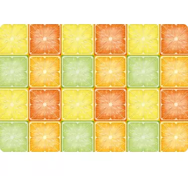 Citrus pattern tiles laptop skin - TenStickers