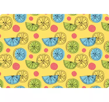 Laptop skin colorful citrus print - TenStickers