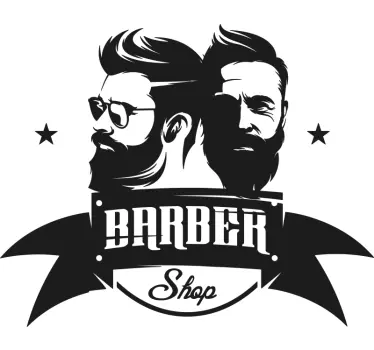 Classic barber shop with men beauty wall decal - TenStickers