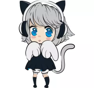 Anime little girl illustration wall art - TenStickers