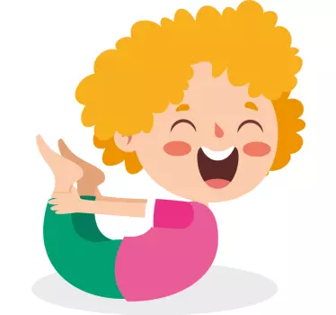 Cheerful child yoga wall sticker for kids - TenStickers