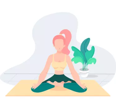 Health and beauty sticker yoga pose illustration - TenStickers