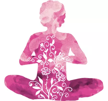 Health and beauty sticker meditative silhouette art - TenStickers