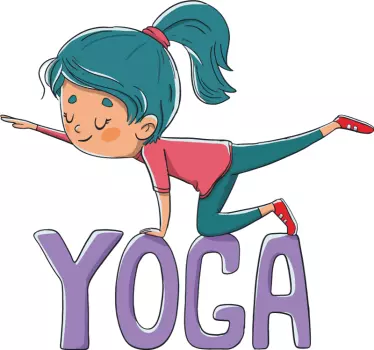 Yoga Girl with Text wall decor - TenStickers