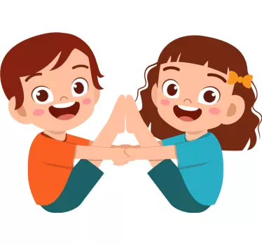 Joyful children playing wall sticker for kids - TenStickers