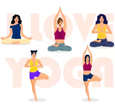 Health and beauty sticker yoga poses set - TenStickers