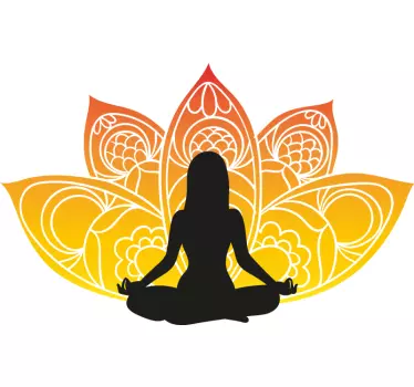 Floral Yoga Pose wall decor - TenStickers