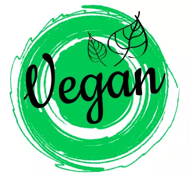 Vegan with leaf Workshop Decal - TenStickers