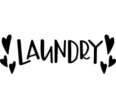 Laundry room hearts home quote wall sticker - TenStickers