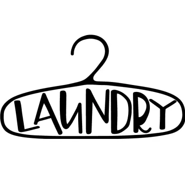 Laundry hanger home quote wall decal - TenStickers