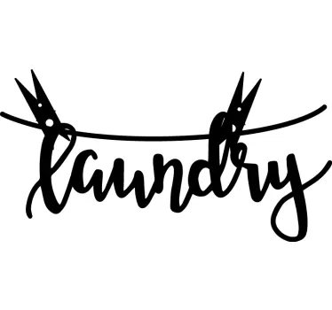 Laundry pegs home quote wall decal - TenStickers
