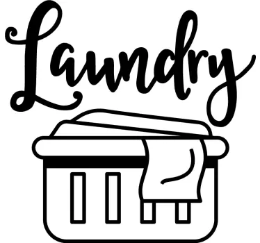 Laundry basket text wall sticker - TenStickers