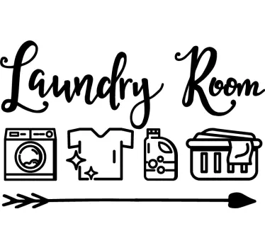 Laundry room wall text sticker - TenStickers