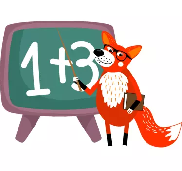 Wall sticker for kids playful teaching fox - TenStickers