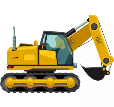 Excavator cartoon realistic machine for kids toy decal - TenStickers