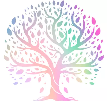 Tree of Life rainbow colours tree wall decal - TenStickers