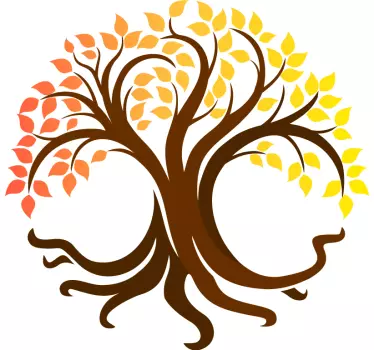 Tree of Life autumnal colours tree wall decal - TenStickers