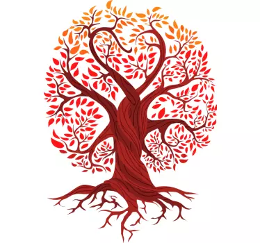 Tree of Life red tree wall decal - TenStickers