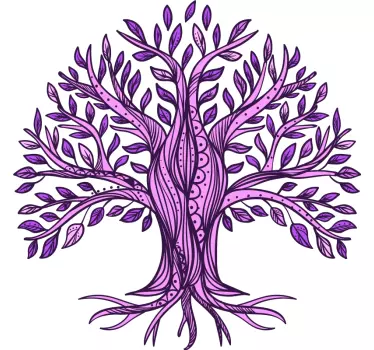 Tree of Life purple pattern tree wall decal - TenStickers